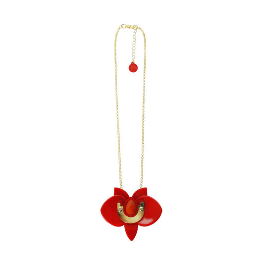 Red Orchid Necklace