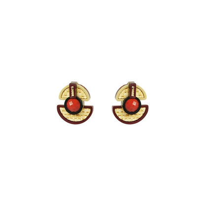 Four Moons Burgundy Earrings - Neena Jewellery 