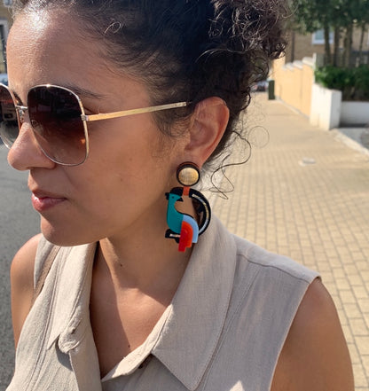 Quetzal Turquoise Earrings - Neena Jewellery 