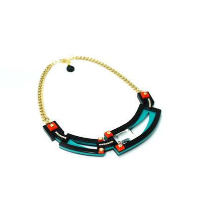 Deco Choker Rectangular Cut Stone