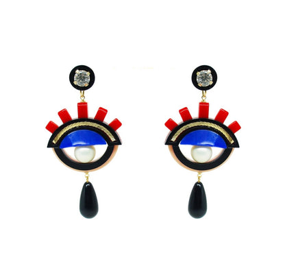 Handmade Acrylic Earring Eye Pendant - Neena Jewellery 