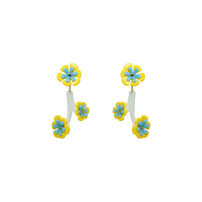 Branch Daisies Earrings Yellow - Neena Jewellery 