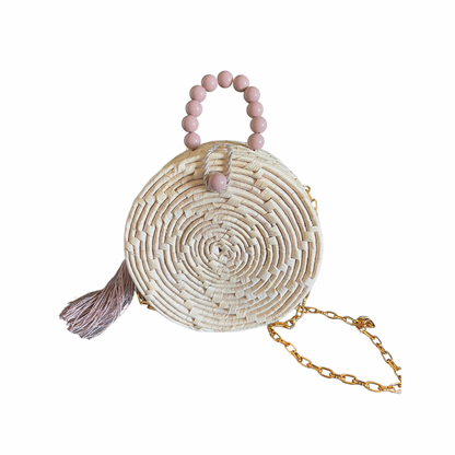 Babi Straw Bag Round - Nude - Neena Jewellery 