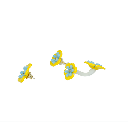 Branch Daisies Earrings Yellow - Neena Jewellery 